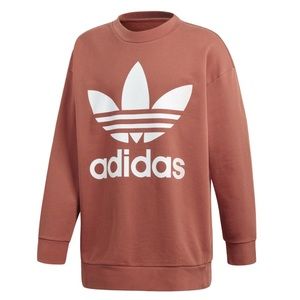 Adidas Raw Pink Oversized Crewneck Thick Sweatshirt